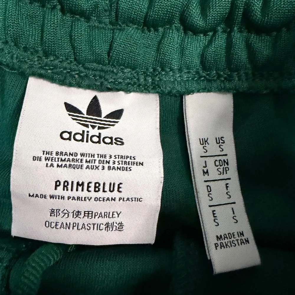 Adidas Track Pants Mens S Green Primeblue Parley 3-Stripe Joggers GD2371